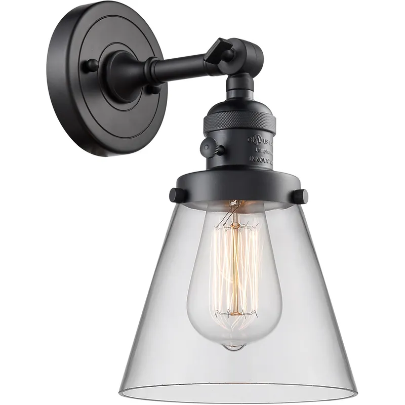 Franklin Restoration Small Cone LED 6.25 inch Matte Black Sconce Wall Light, Franklin Restoration