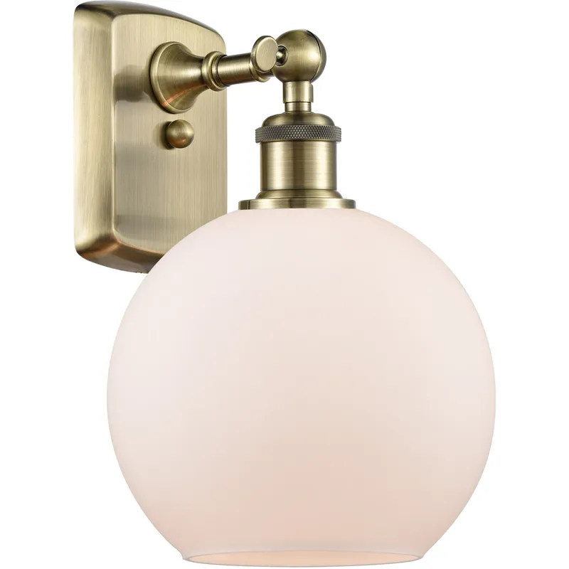 Ballston Athens 1 Light 8 inch Antique Brass Sconce Wall Light