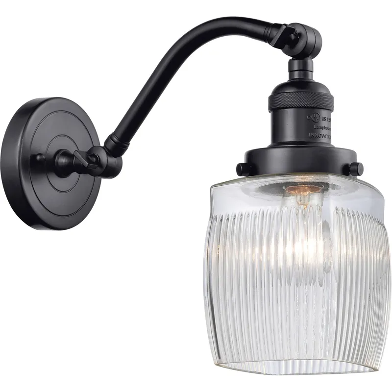 Franklin Restoration Colton 1 Light 6 inch Matte Black Sconce Wall Light, Franklin Restoration
