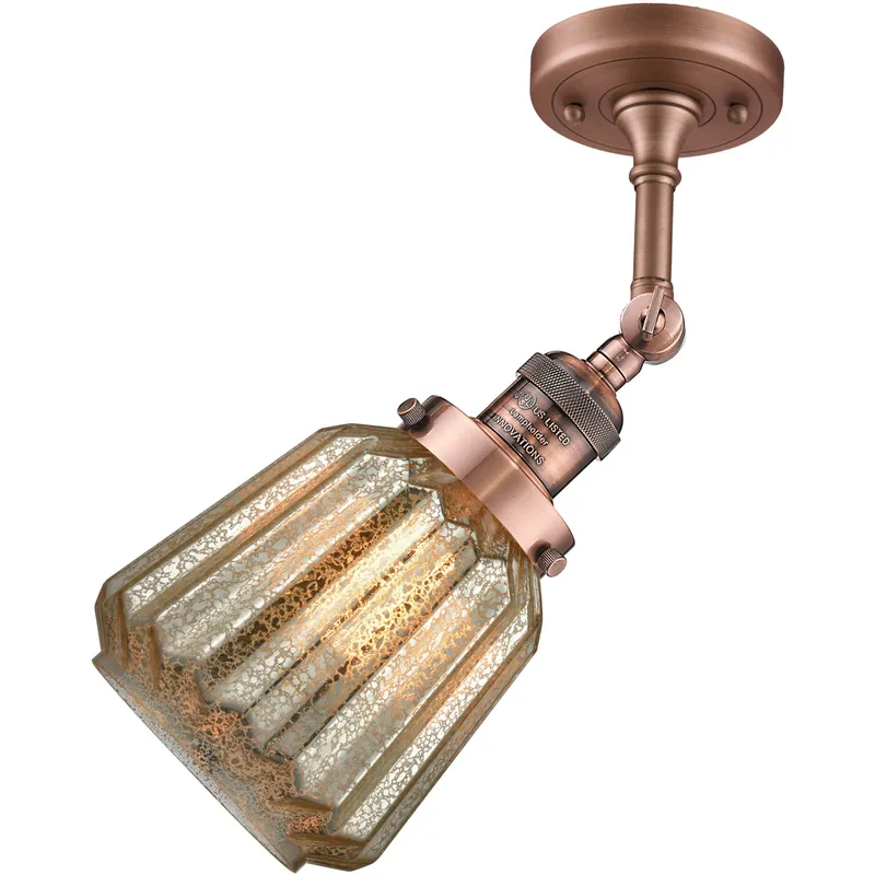 Franklin Restoration Chatham 1 Light 6 inch Antique Copper Sconce Wall Light in Mercury Glass, Franklin Restoration