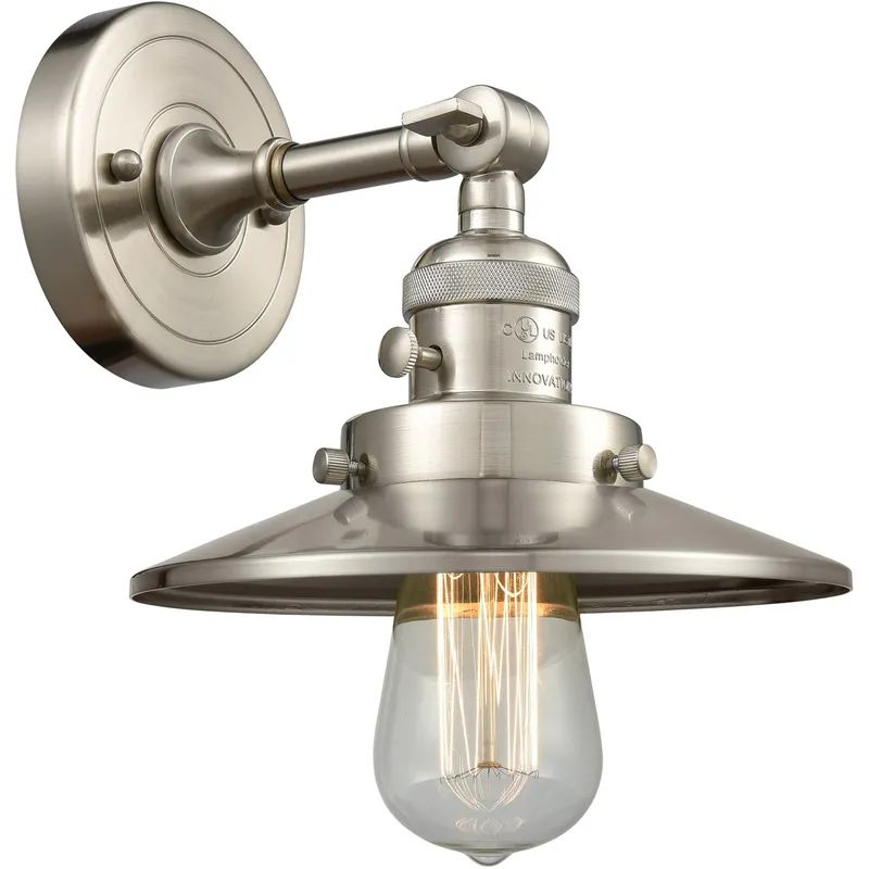 Franklin Restoration Railroad 1 Light 8 inch Brushed Satin Nickel Sconce Wall Light, Franklin Restoration