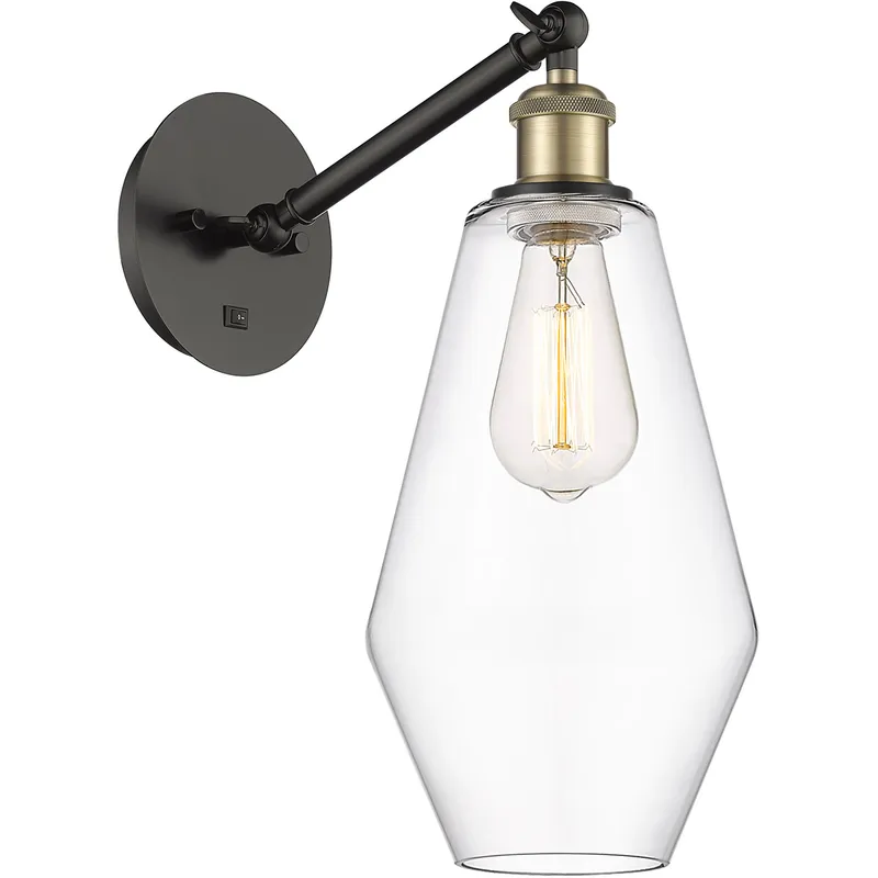 Ballston Cindyrella 1 Light 7 inch Black Antique Brass Sconce Wall Light in Clear Glass
