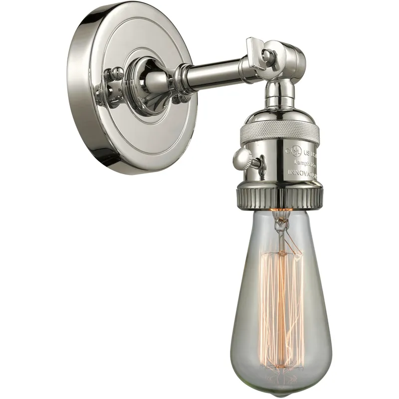 Franklin Restoration Bare Bulb 1 Light 5 inch Polished Nickel Sconce Wall Light