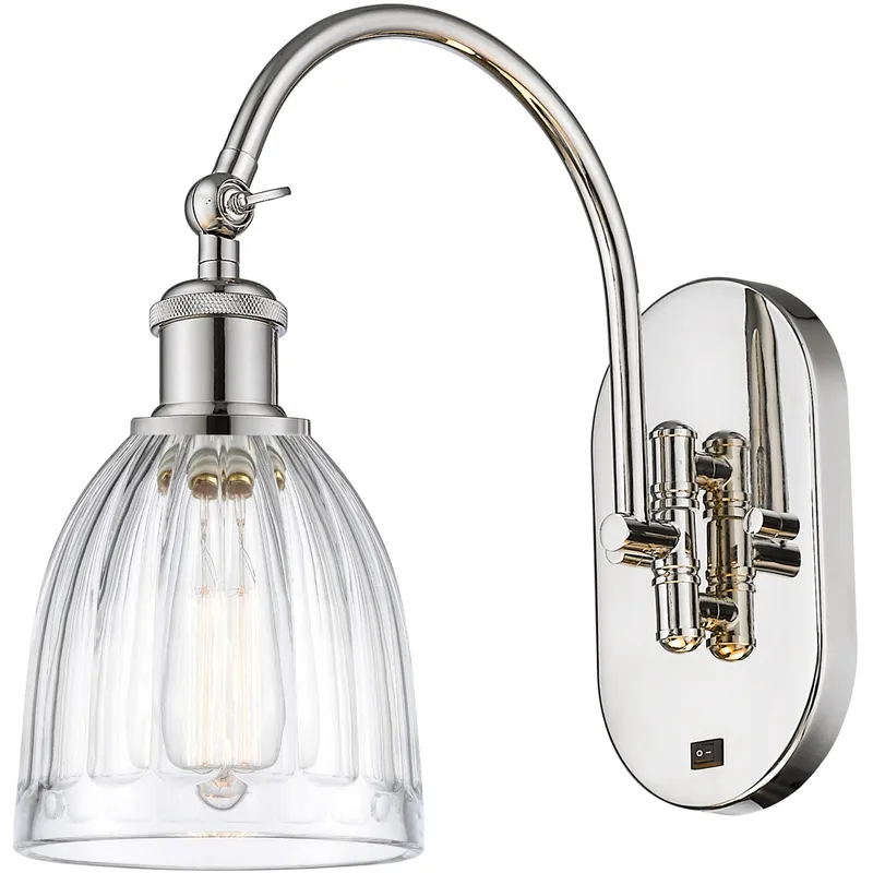 Ballston Brookfield LED 5.75 inch Polished Nickel Sconce Wall Light in Clear Glass