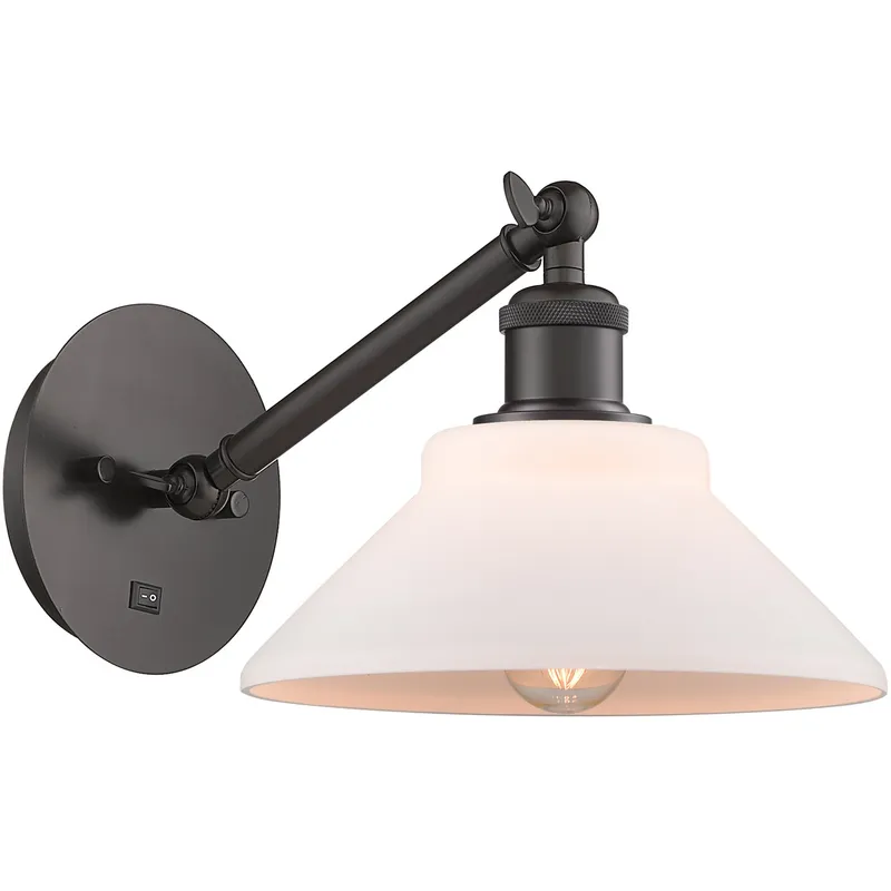Ballston Orwell LED 8.38 inch Oil Rubbed Bronze Sconce Wall Light in Matte White Glass