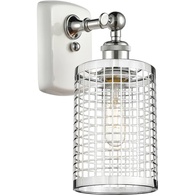 Nestbrook 1 Light 5 inch White and Polished Chrome Sconce Wall Light