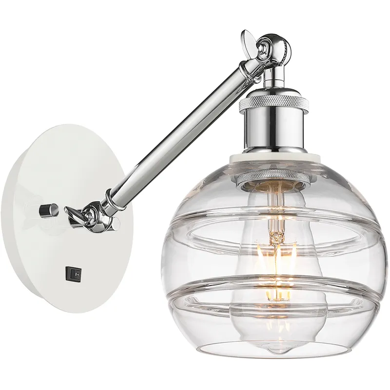 Ballston Rochester 1 Light 5.88 inch White Polished Chrome Sconce Wall Light