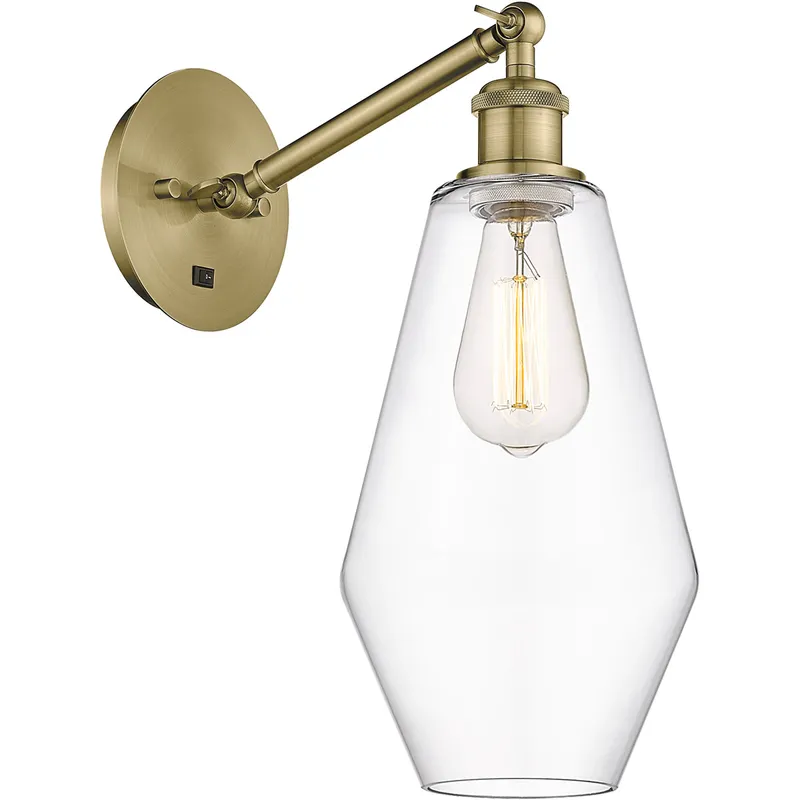 Ballston Cindyrella 1 Light 7 inch Antique Brass Sconce Wall Light in Clear Glass
