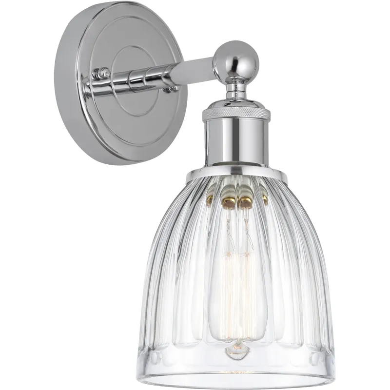 Edison Brookfield 1 Light 6 inch Polished Chrome Sconce Wall Light in Clear Glass