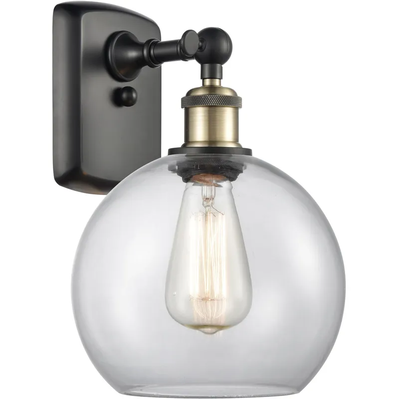 Ballston Athens 1 Light 8 inch Black Antique Brass Sconce Wall Light