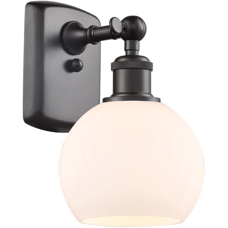 Ballston Athens LED 6 inch Oil Rubbed Bronze Sconce Wall Light in Matte White Glass