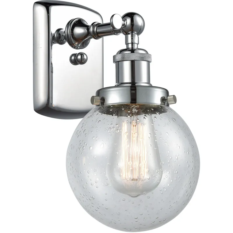 Ballston Beacon 1 Light 6 inch Polished Chrome Sconce Wall Light in Seedy Glass, Ballston