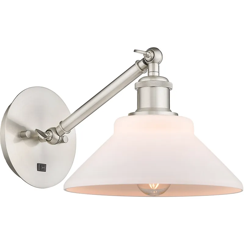 Ballston Orwell LED 8.38 inch Brushed Satin Nickel Sconce Wall Light in Matte White Glass