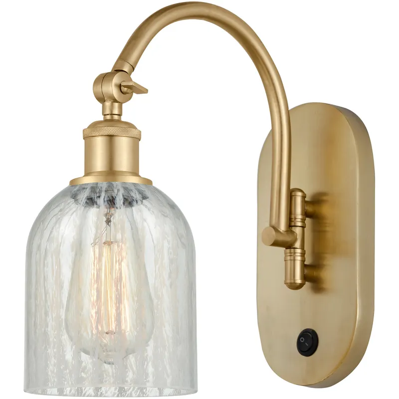 Ballston Caledonia 1 Light 5.3 inch Satin Gold Sconce Wall Light in Mouchette Glass