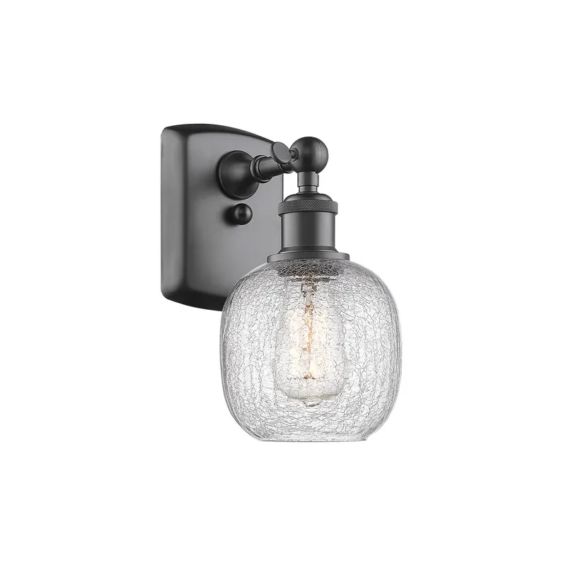 Ballston Belfast LED 6 inch Oil Rubbed Bronze Sconce Wall Light in Clear Crackle Glass, Ballston