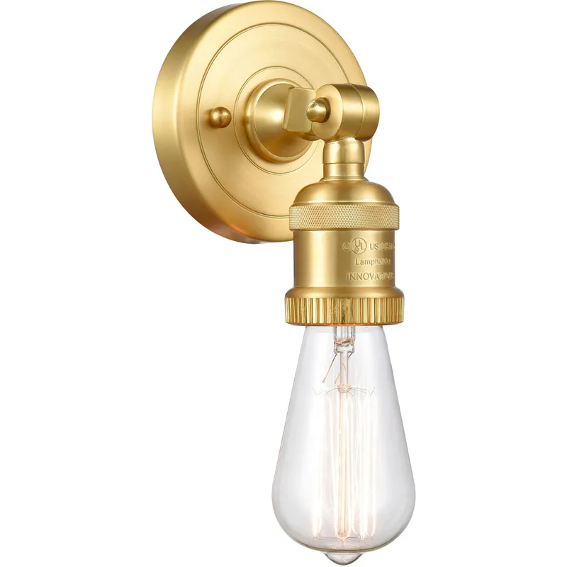 Franklin Restoration Bare Bulb 1 Light 5 inch Satin Gold ADA Sconce Wall Light, Franklin Restoration