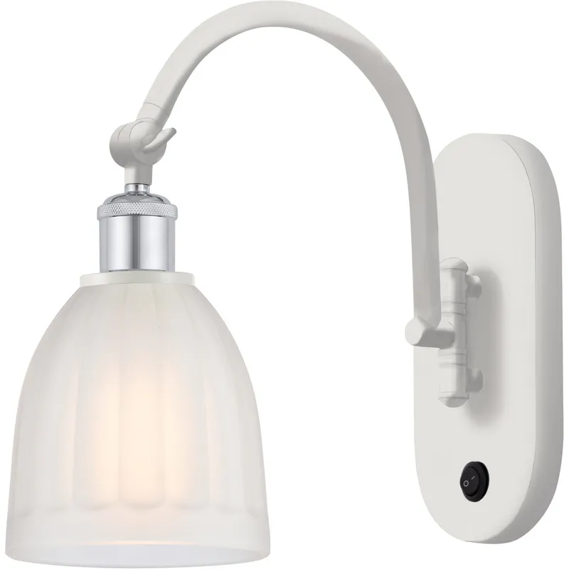 Ballston Brookfield LED 6 inch White and Polished Chrome Sconce Wall Light