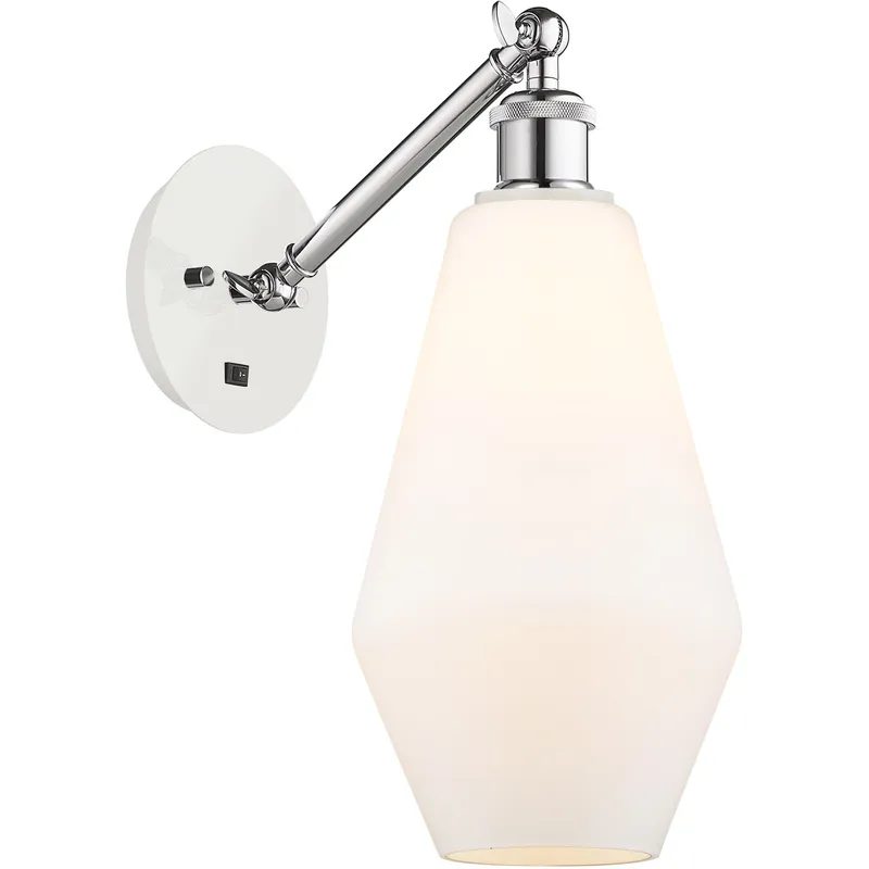 Ballston Cindyrella 1 Light 7 inch White and Polished Chrome Sconce Wall Light