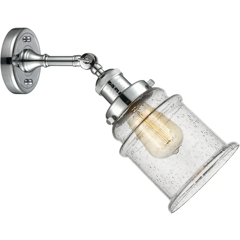 Franklin Restoration Canton LED 6.5 inch Polished Chrome Sconce Wall Light in Seedy Glass, Franklin Restoration