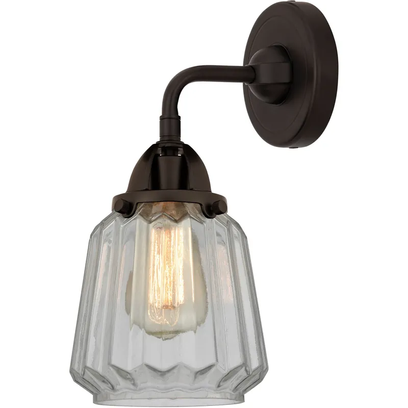 Nouveau 2 Chatham 1 Light 6 inch Oil Rubbed Bronze Sconce Wall Light in Clear Glass