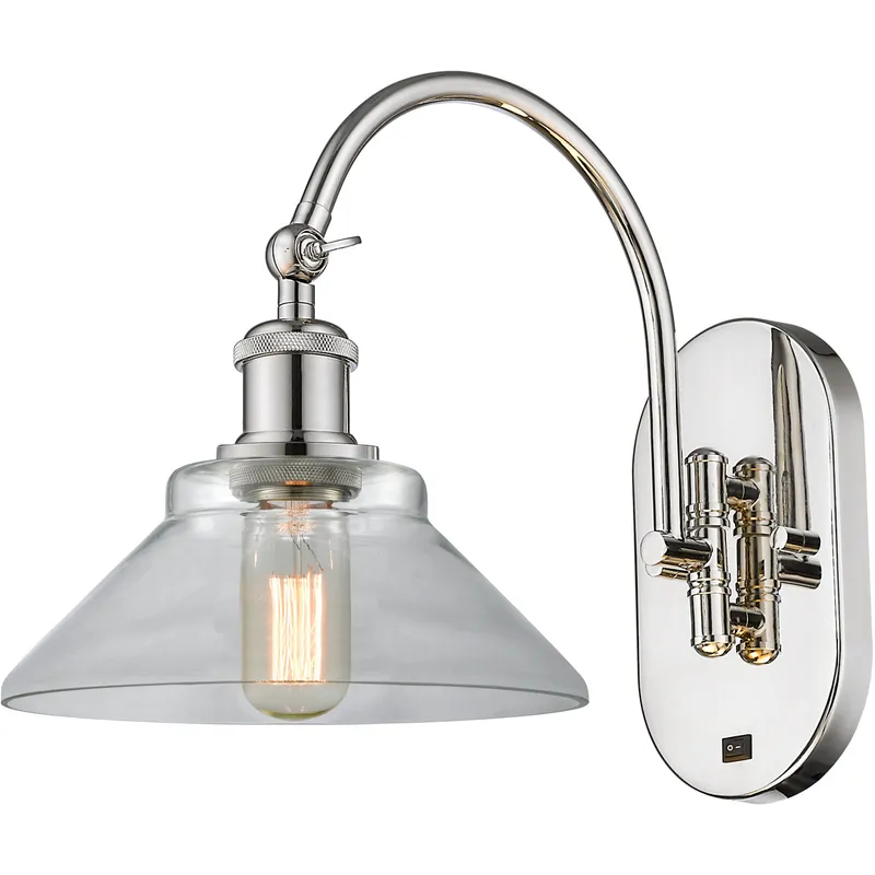Ballston Orwell LED 8.38 inch Polished Nickel Sconce Wall Light in Clear Glass
