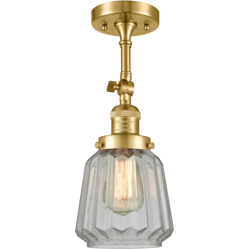 Franklin Restoration Chatham 1 Light 6 inch Satin Gold Sconce Wall Light in Clear Glass, Franklin Restoration
