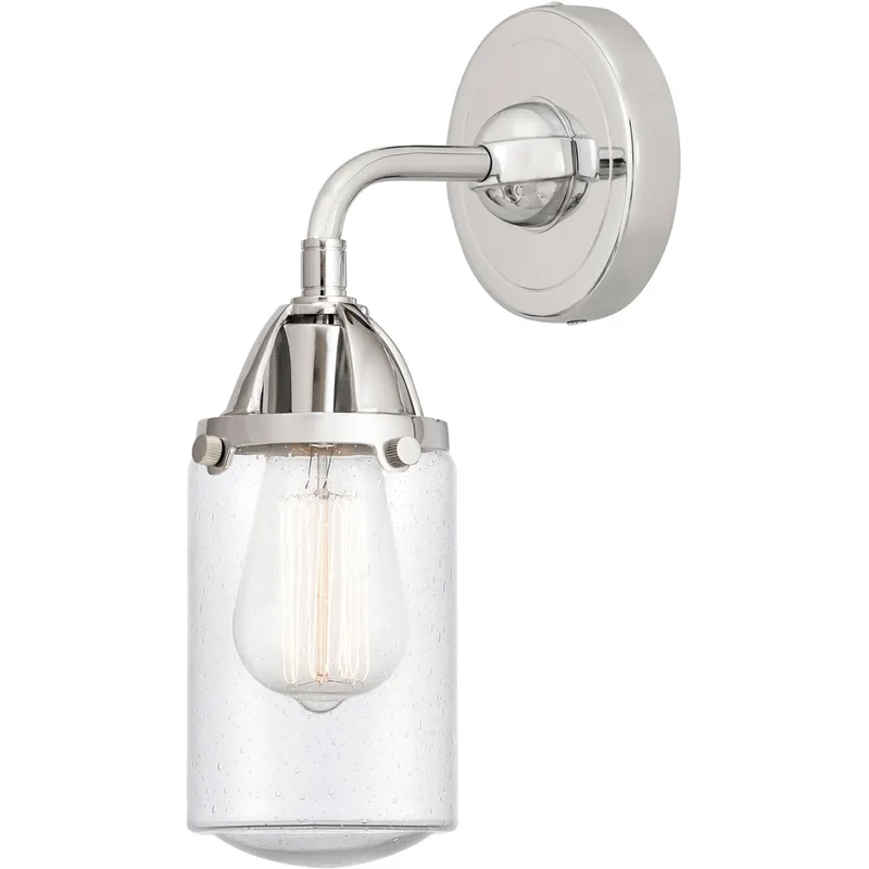 Nouveau 2 Dover 1 Light 4.5 inch Polished Chrome Sconce Wall Light in Seedy Glass