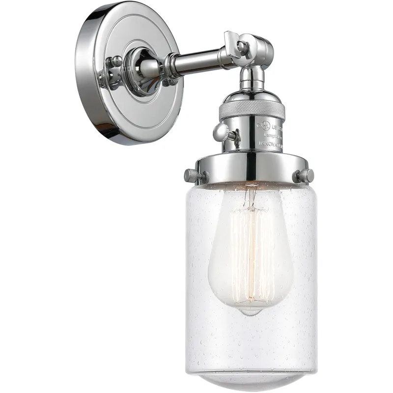 Franklin Restoration Dover 1 Light 5 inch Polished Chrome Sconce Wall Light in Seedy Glass, Franklin Restoration