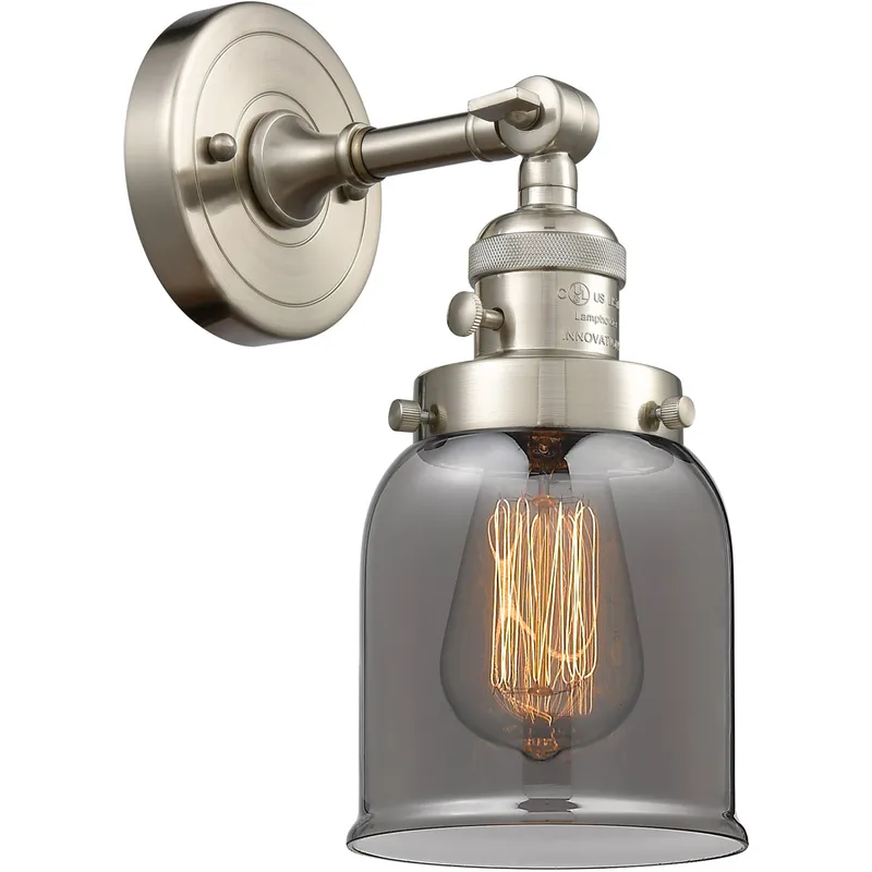 Franklin Restoration Small Bell LED 5 inch Brushed Satin Nickel Sconce Wall Light, Franklin Restoration