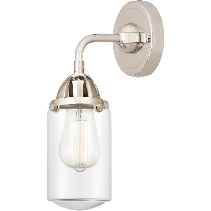 Nouveau 2 Dover 1 Light 5 inch Polished Nickel Sconce Wall Light in Clear Glass