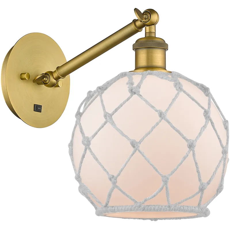 Ballston Farmhouse Rope LED 8 inch Brushed Brass Sconce Wall Light