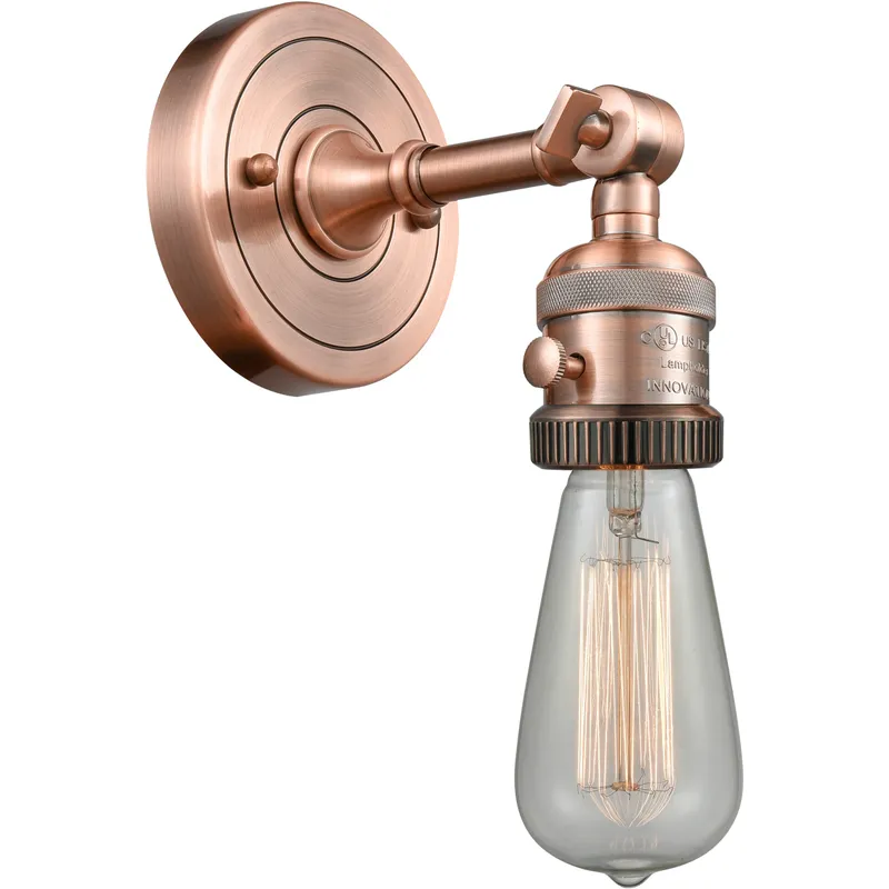 Franklin Restoration Bare Bulb 1 Light 5 inch Antique Copper Sconce Wall Light