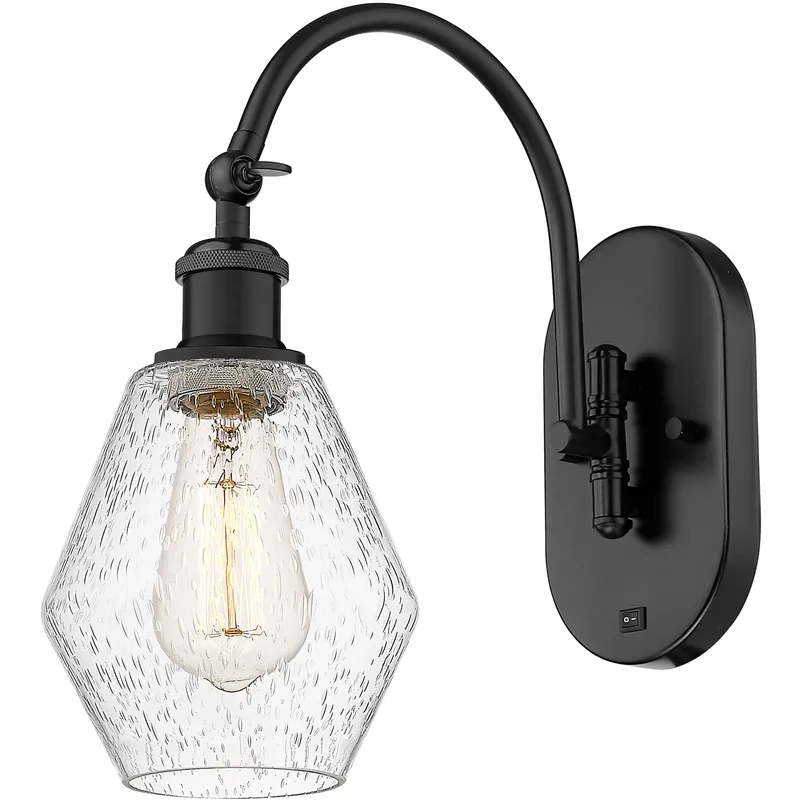 Ballston Cindyrella LED 6 inch Matte Black Sconce Wall Light in Seedy Glass