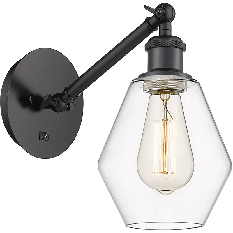 Ballston Cindyrella 1 Light 6 inch Matte Black Sconce Wall Light in Clear Glass