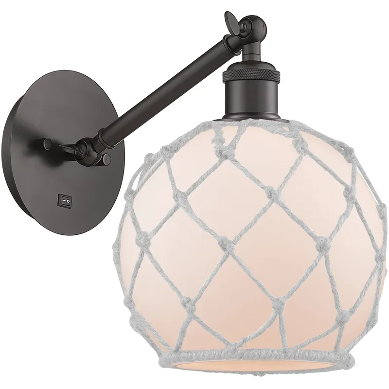 Ballston Farmhouse Rope LED 8 inch Oil Rubbed Bronze Sconce Wall Light