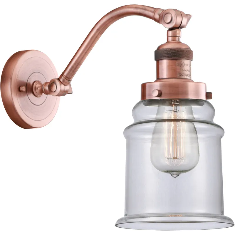 Franklin Restoration Canton 1 Light 7 inch Antique Copper Sconce Wall Light in Clear Glass, Franklin Restoration
