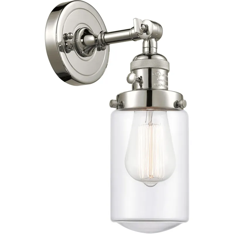 Franklin Restoration Dover 1 Light 5 inch Polished Nickel Sconce Wall Light in Clear Glass, Franklin Restoration