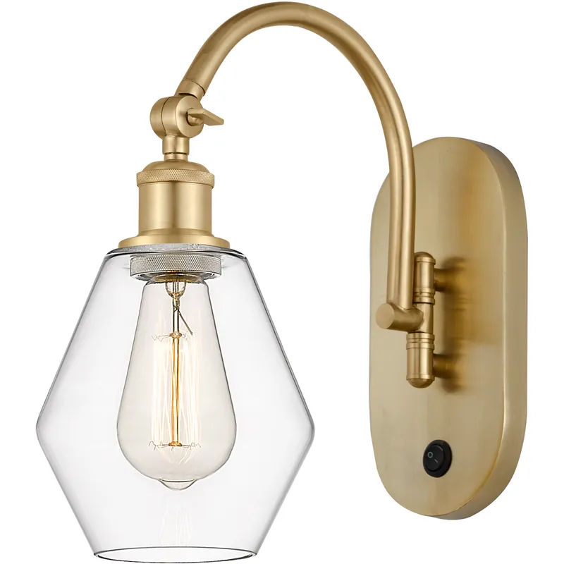 Ballston Cindyrella LED 6 inch Satin Gold Sconce Wall Light in Clear Glass