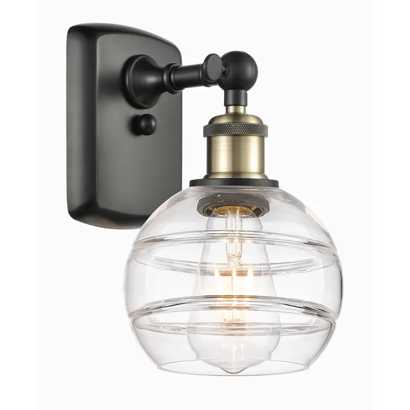 Ballston Rochester 1 Light 5.88 inch Black Antique Brass Sconce Wall Light