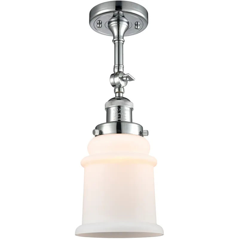 Franklin Restoration Canton LED 6.5 inch Polished Chrome Sconce Wall Light in Matte White Glass, Franklin Restoration