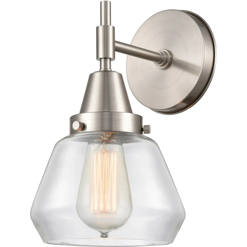 Caden LED 6.75 inch Satin Nickel Sconce Wall Light in Clear Glass