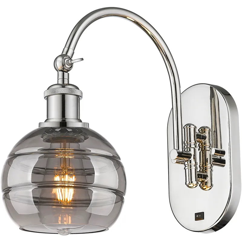 Ballston Rochester 1 Light 5.88 inch Polished Nickel Sconce Wall Light