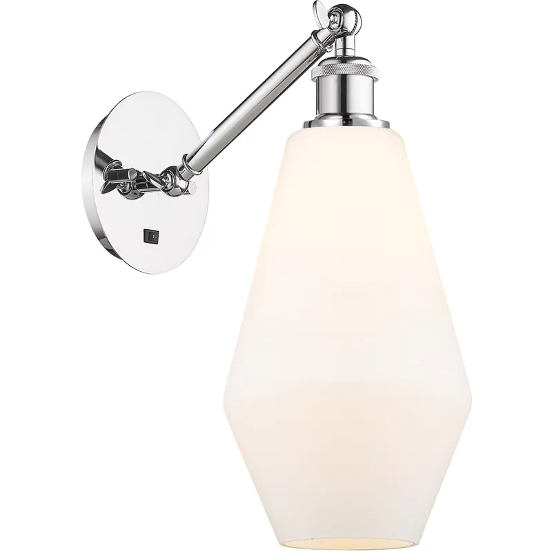 Ballston Cindyrella 1 Light 7 inch Polished Chrome Sconce Wall Light in Cased Matte White Glass