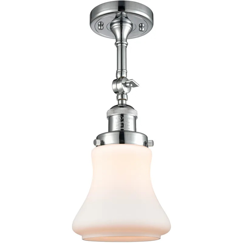 Franklin Restoration Bellmont 1 Light 7 inch Polished Chrome Sconce Wall Light in Matte White Glass, Franklin Restoration