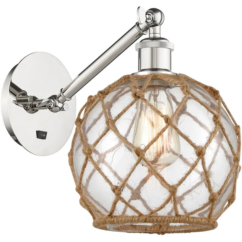 Ballston Farmhouse Rope LED 8 inch Polished Nickel Sconce Wall Light