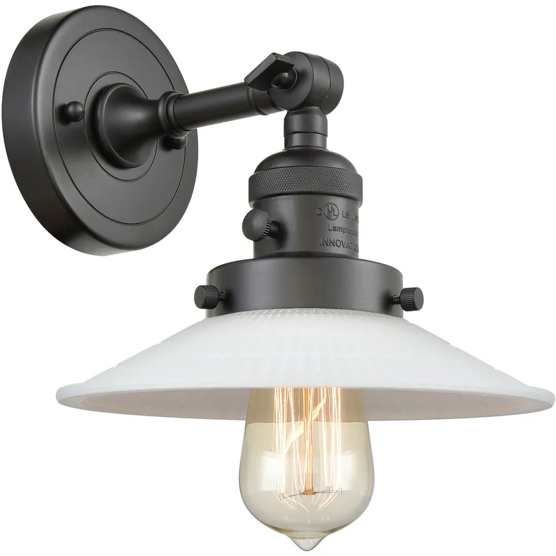 Franklin Restoration Halophane LED 9 inch Oil Rubbed Bronze Sconce Wall Light, Franklin Restoration