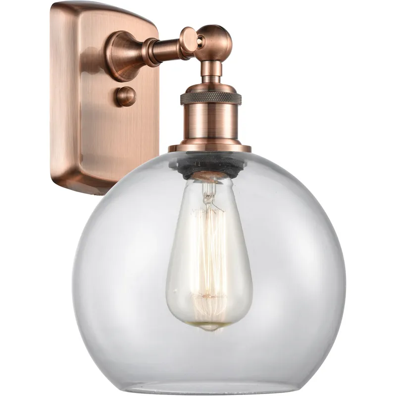 Ballston Athens 1 Light 8 inch Antique Copper Sconce Wall Light