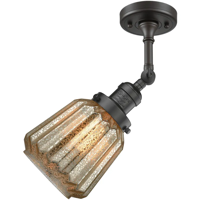 Franklin Restoration Chatham 1 Light 6 inch Oil Rubbed Bronze Sconce Wall Light in Mercury Glass, Franklin Restoration