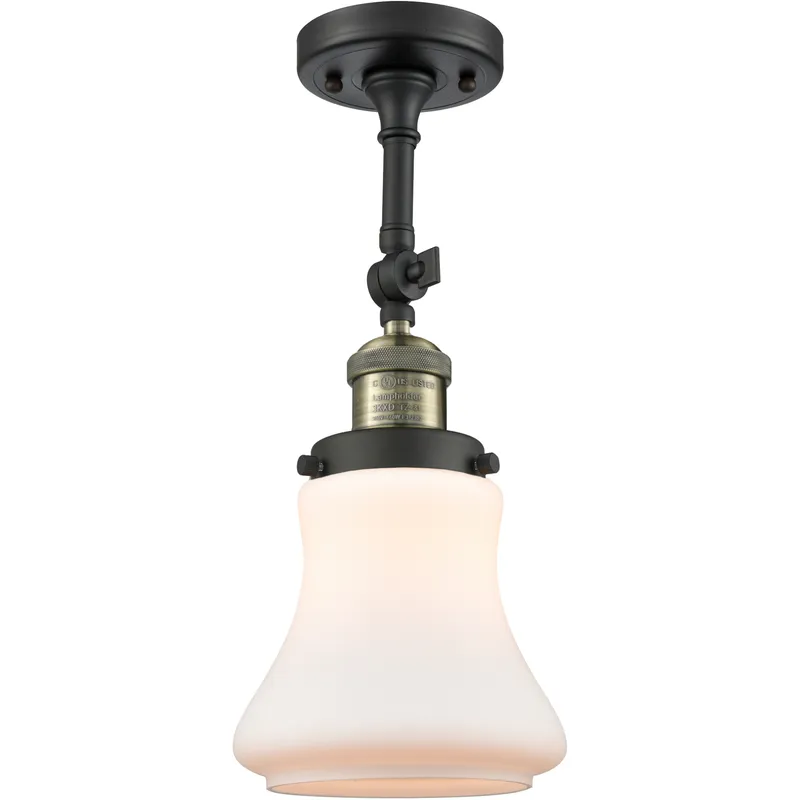 Franklin Restoration Bellmont 1 Light 7 inch Black Antique Brass Sconce Wall Light in Matte White Glass, Franklin Restoration