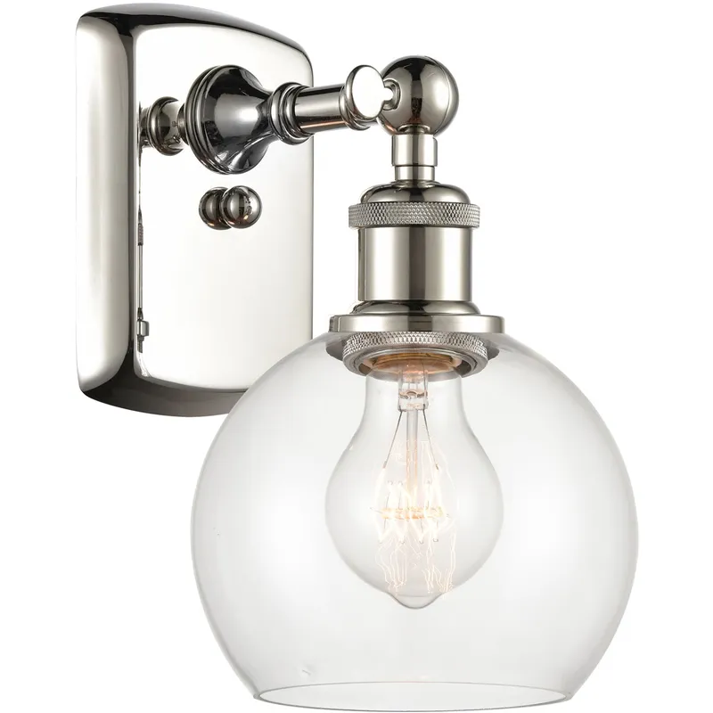 Ballston Athens LED 6 inch Polished Nickel Sconce Wall Light in Clear Glass